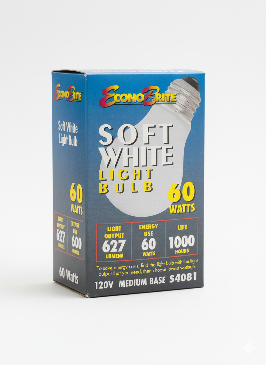 Econo Brite Soft White Bulb 60Watts(10)
