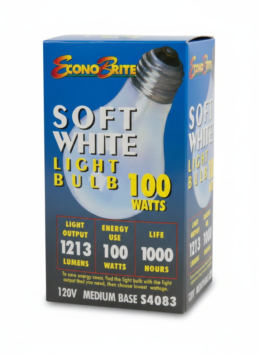 Econo Brite Soft White Bulb 100Watts(10)